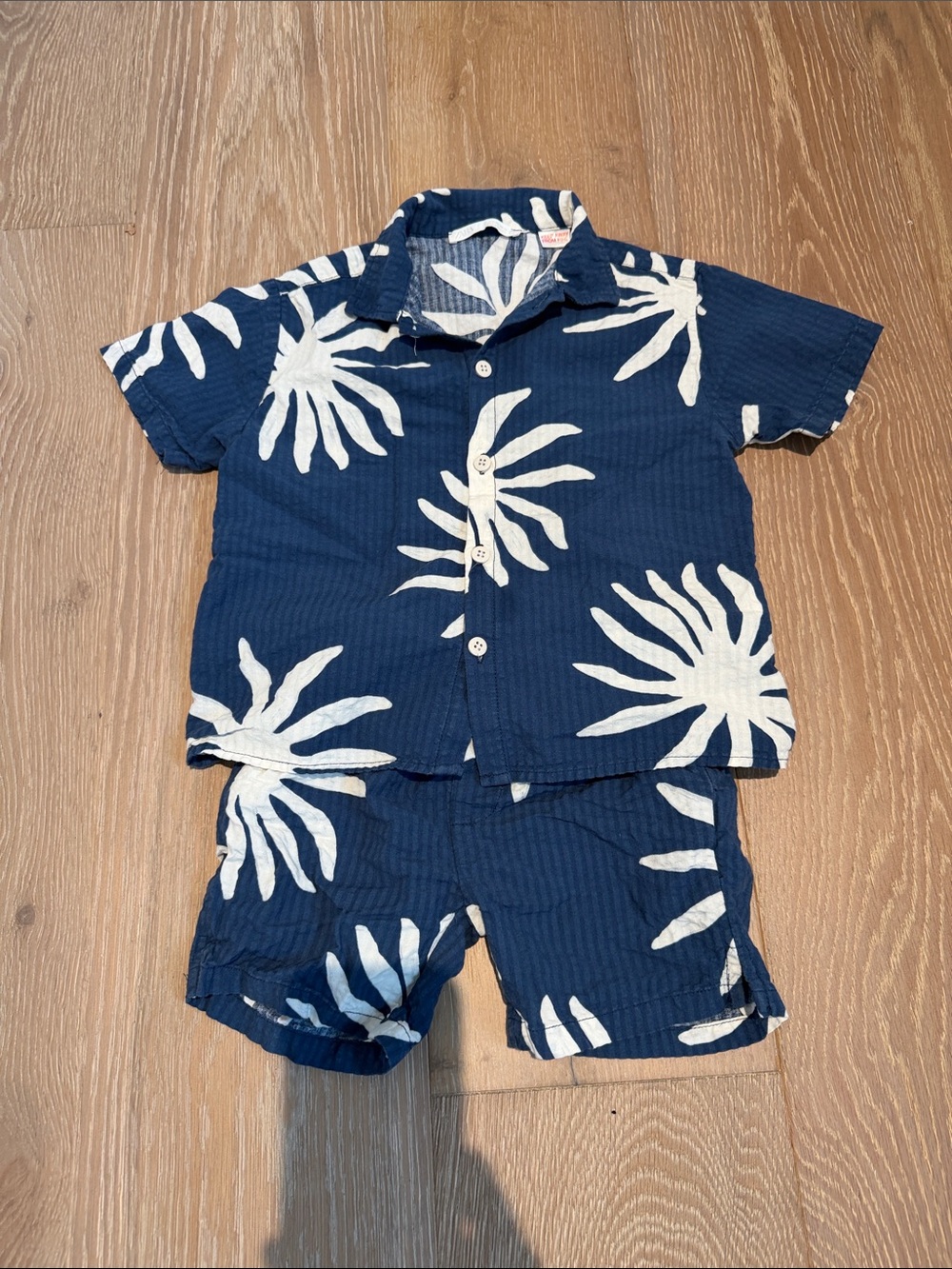 Zara Children's Navy Blue Floral Two-Piece Set